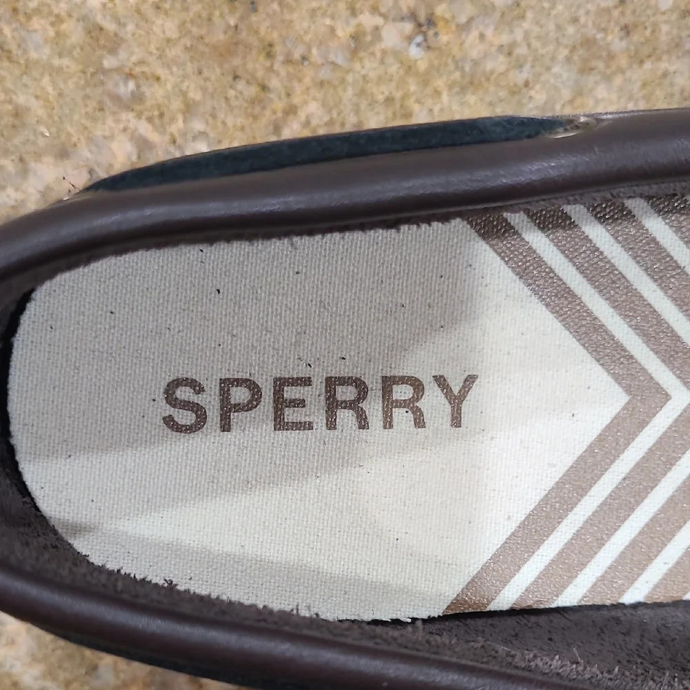 Sperry‎ Brown Black Authentic 2-eye Leather Boat Shoes With Moccasin Stitching